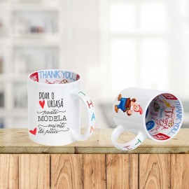 Cană interior “Thank You” cu poză și mesaj
