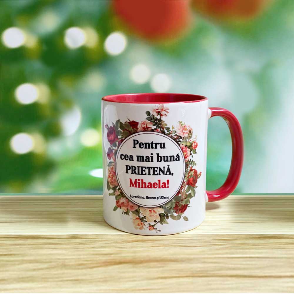 Cană color interior “Prietenă”