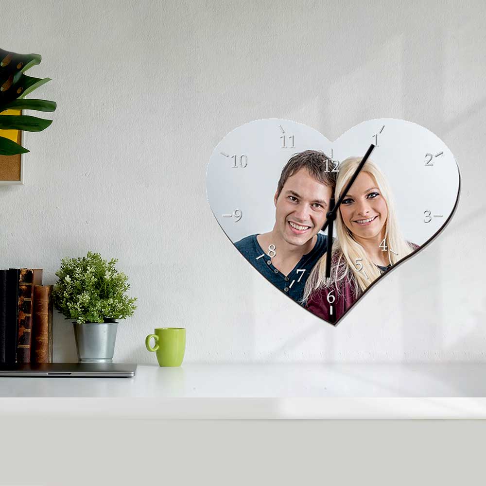 Ceas de perete inima din sticla