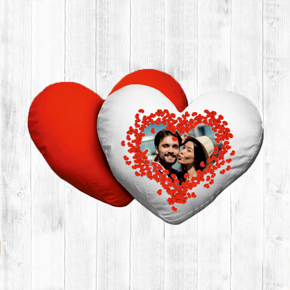 Perna inima alb cu rosu
