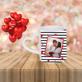 Cana alba toarta inima cu poza