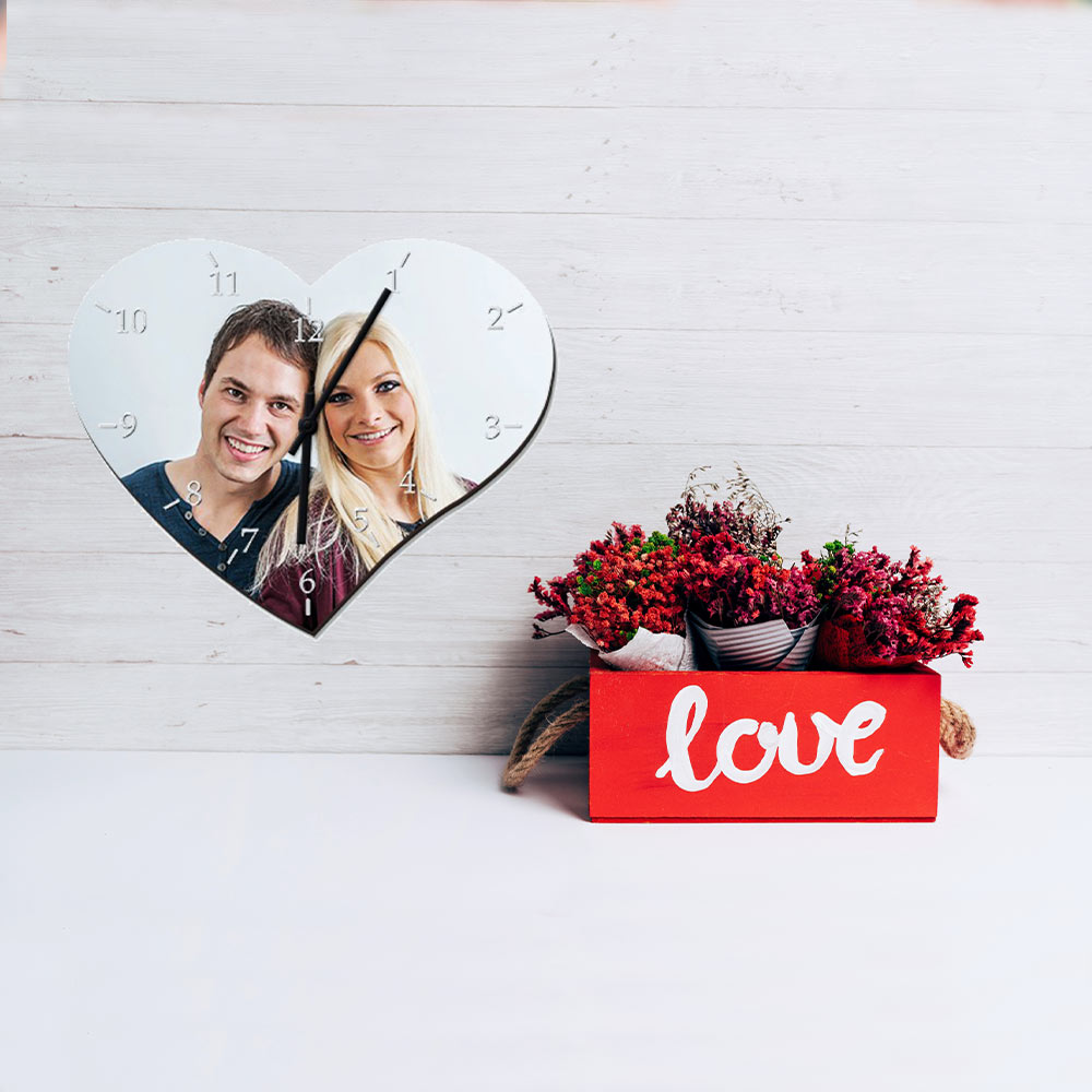 Ceas sticla forma inima