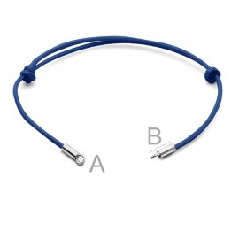 Brățară cu șnur si pandantiv in forma de inimioară din argint 