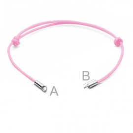 Brățară cu șnur si pandantiv in forma de inimioară din argint 