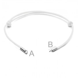 Brățară cu șnur si pandantiv in forma de inimioară din argint 