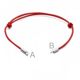 Brățară cu șnur si pandantiv in forma de inimioară din argint 